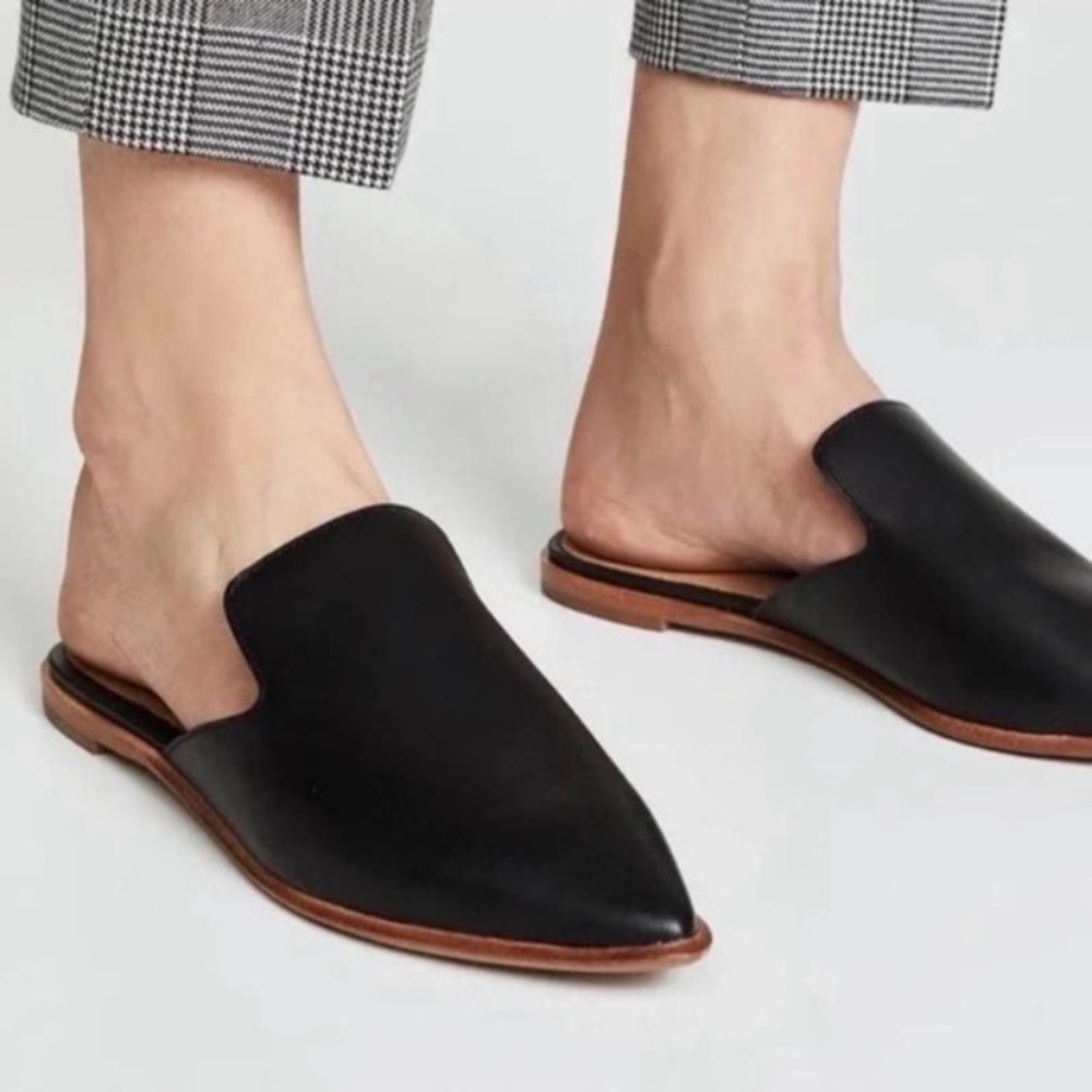 Madewell The Gemma Mule in Black Leather Size 6.5